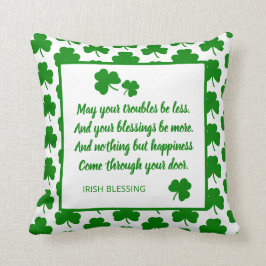 Cojín Decorativo Día de San Patricio: Bendición del Shamrock verde