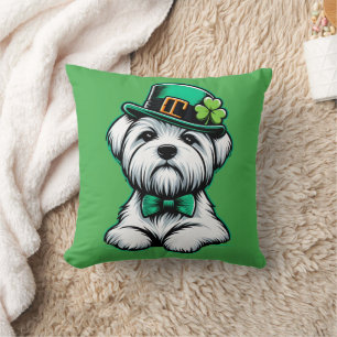 Cojín Decorativo Día de San Patricio de los Chamrock Malteses