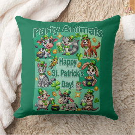 Cojín Decorativo Día de San Patricio Diversión y Adorables "Animale
