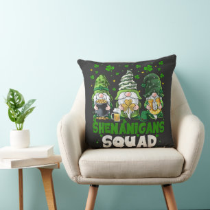 Cojín Decorativo Día de San Patricio Gnomos Travvesuras Escuadrón S