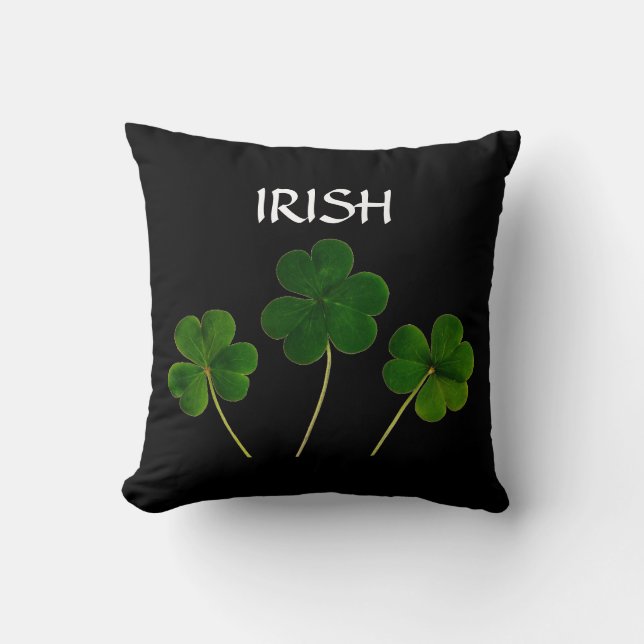 Cojín Decorativo Día de San Patricio Irlandés 2020 Green Shamrock B (Anverso)