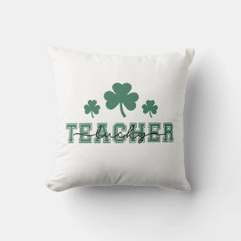 Cojín Decorativo Día de San Patricio Profesor Suerte Trebol Verde 