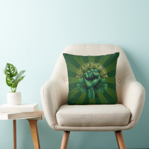 Cojín Decorativo Día de San Patricio Suerte del Puño de Trébol Irla
