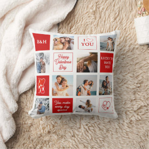 Cojín Decorativo Día de San Valentín 9 Colage de Fotos Personalizad