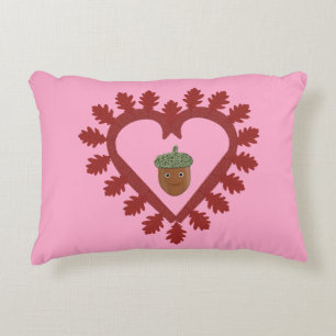 Cojín Decorativo Día de San Valentín Acorn de corazón de doble cara