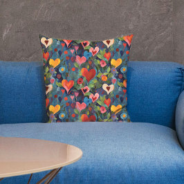 Cojín Decorativo Día de San Valentín colorido Patrón de corazones d