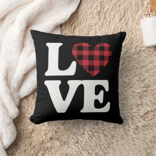 Cojín Decorativo Día de San Valentín Corazón Cuadros Amor