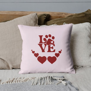 Cojín Decorativo Día de San Valentín Corazón Rojo Personalizado par