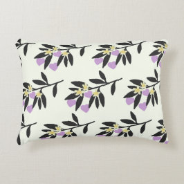 Cojín Decorativo Día de San Valentín Corazones Ramas Flores Patrón