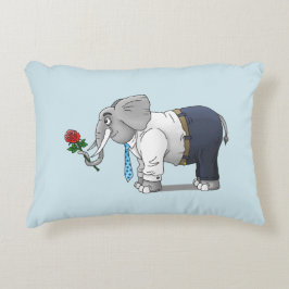 Cojín Decorativo Día de San Valentín del elefante romántico
