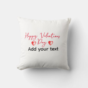 Cojín Decorativo Día de San Valentín feliz de corazón rojo agregar 