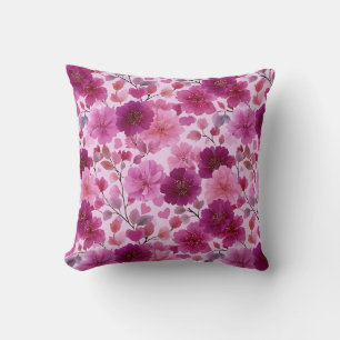 Cojín Decorativo Día de San Valentín Floral Romántico Rosa Magenta