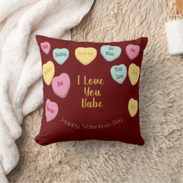 Cojín Decorativo Día de San Valentín | Foto de conversación Candy H
