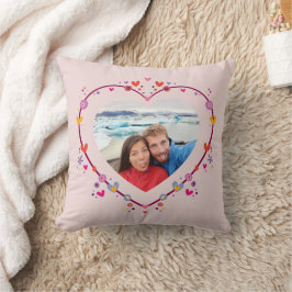 Cojín Decorativo Día de San Valentín Foto en forma de corazón