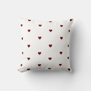 Cojín Decorativo Día de San Valentín Patrón de Corazón Rojo Borgoña