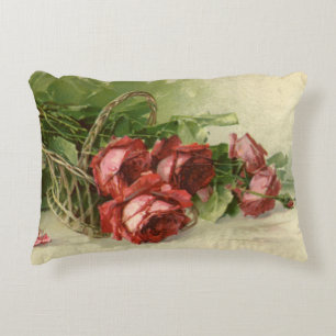 Cojín Decorativo Día de San Valentín Vintage Amor, Rosas Rojas Carm