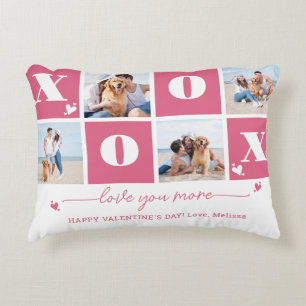 Cojín Decorativo Día de San Valentín XOXO Moderno Rosa 4 Colaje de 