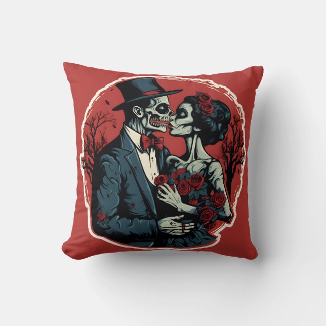 Cojín Decorativo Día de San Valentín zombies aman (Anverso)