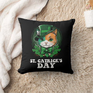 Cojín Decorativo Día de St Catricks Amantes de los Gatos Día de San