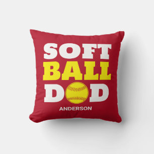 Cojín Decorativo Día del Padre de Softball Personalizado