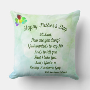 Cojín Decorativo Día del Padre Feliz Personalizado