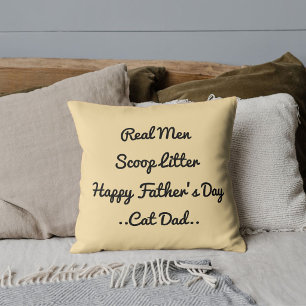 Cojín Decorativo Día del Padre Gato Divertido Padre Beige Negro Mod