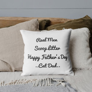 Cojín Decorativo Día del Padre Gato Divertido Padre Blanco Negro Mo