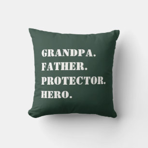 Cojín Decorativo Día del Padre Padre Abuelo Protector Hero Textos D