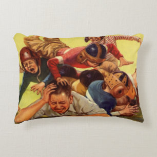 Cojín Decorativo Día del Padre Vintage, niños de fútbol y perro fam