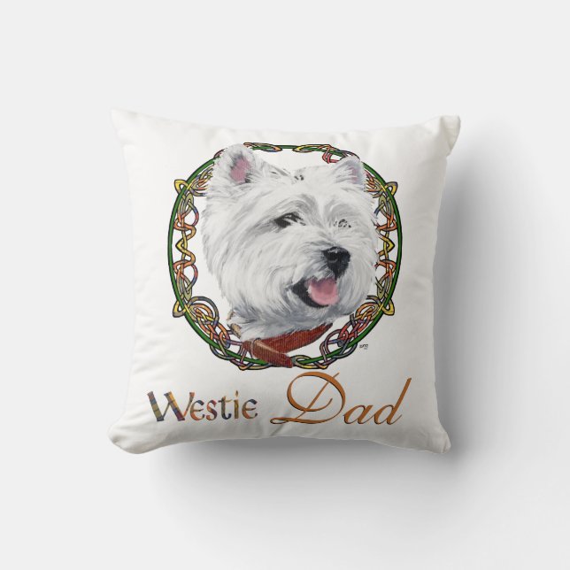 Cojín Decorativo Día del Padre Westie (Anverso)