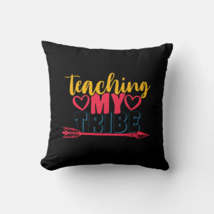 Cojín Decorativo Día del profesor enseñando mi tribu
