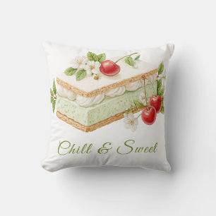 Cojín Decorativo Día del Sándwich de Helado Acuarela