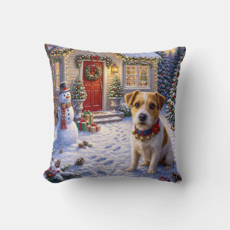 Cojín Decorativo día festivo del terrier de Russell