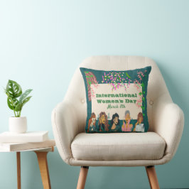 Cojín Decorativo Día Internacional de la Mujer 8 de marzo Floral