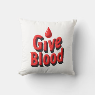 Cojín Decorativo Día Mundial del Donante de Sangre - Dar texto de s