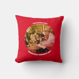 COJÍN DECORATIVO DÍA PERSONALIZADO DE LOS AVIADORES DE TUSKEGEE