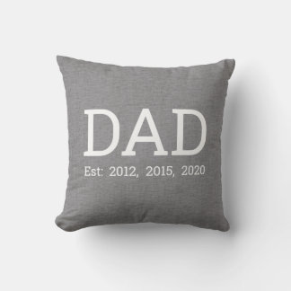 Cojín Decorativo Día personalizado de los padres de lino gris