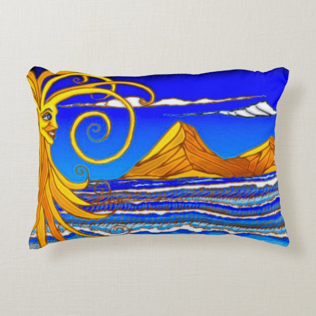 Cojín Decorativo Día soleado en la playa (Anverso)