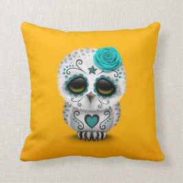 Cojín Decorativo Día verde azulado lindo del amarillo muerto del