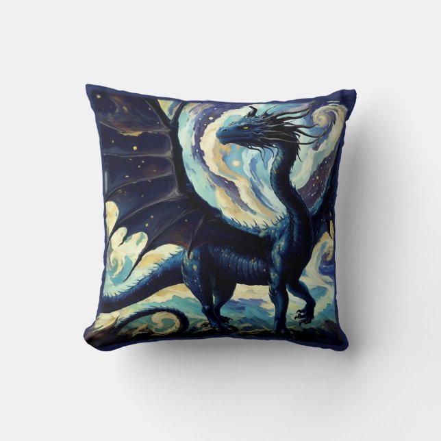 Cojín Decorativo Día Y Noche Van Gogh Dragon (Anverso)