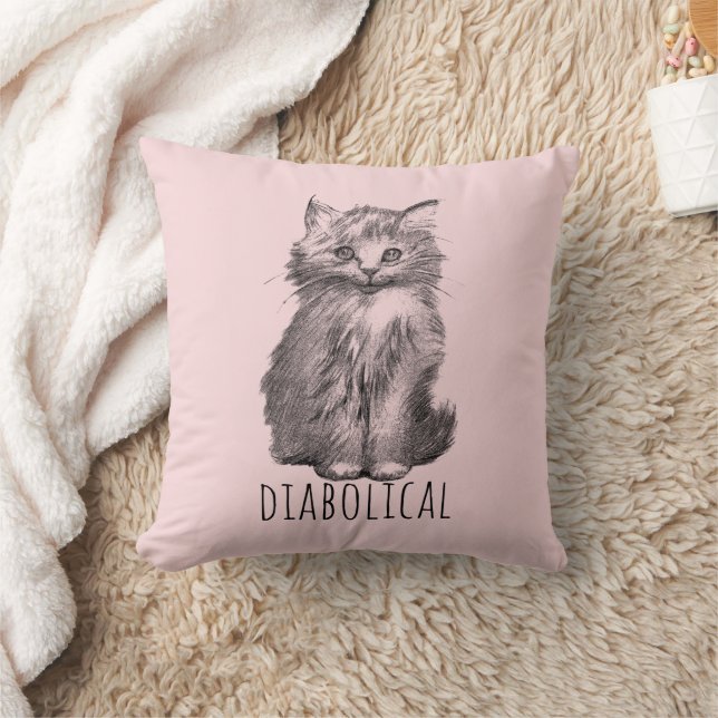 Cojín Decorativo Diabolical Cute Fluffy Kitten Light Pink (Manta)