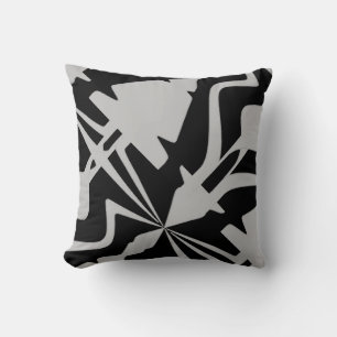 Cojín Decorativo Diagonal gris blanco grande banda sonora abstracta