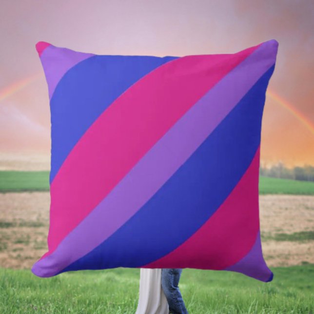 Cojín Decorativo Diagonal Orgullo Bi (Subido por el creador)