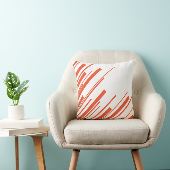Cojín Decorativo Diagonarios en Naranja y blanco (Silla)
