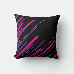 Cojín Decorativo Diagonarios - rosa, púrpura, azul y negro