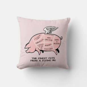 Cojín Decorativo Diagrama de cerdo volador