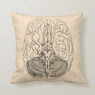 Cojín Decorativo Diagrama del cerebro Arte médico vintage