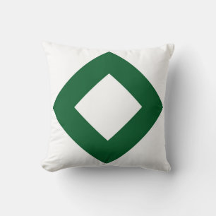 Cojín Decorativo Diamante blanco, negrita frontera verde