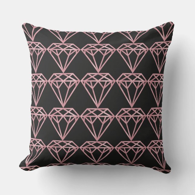Cojín Decorativo Diamante de oro Rosa (Anverso)