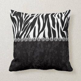 Cojín Decorativo Diamante negro del terciopelo del estampado de